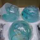 Light Blue Glass Pendant Lights Kitchen Island Lighting Globe Pendant Light Fixtures Modern Pendant Lighting for Bedroom Living Dining Room Light Fixture (7.87 in, 3 Pack)