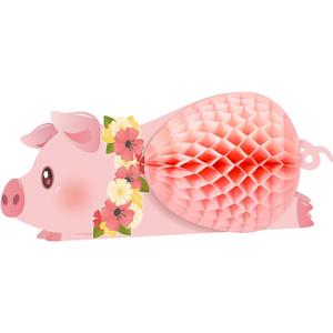 Gueevin Luau Pig Party Decorations Tissue Centerpieces, 13 Inch Pink Piggy Pig Farm Animals Table Toppers for Birthday Hawaiian Luau Party Supplies