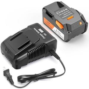ARyee 18V 8.0Ah Replacement Ridgid 18V Battery Compatible with 18Volt R840087 R840083 R840086 R840085 R840084 AC840085 AC840086 AC840089 with R86092 Battery Charger