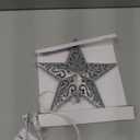 Brizled Star Christmas Tree Topper, 8" Glittered Hollow-Out Tree top Star, Double-Sided 3D Tree Topper with 10 Lights, UL Certified Lighted Xmas Tree Topper for Holiday Christmas Tree Decor, Silver