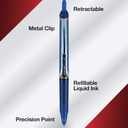 PILOT Precise V5 RT Refillable & Retractable Liquid Ink Rolling Ball Pens, Extra Fine Point (0.5mm) Blue Ink, 12-Pack (26063)