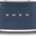 SMEG 2 Slice Toaster with 6 Presets and Defrost Function and Removable Crumb Tray (Navy)