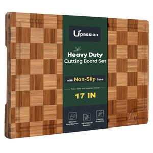 XXXLarge Bamboo Cutting Boards Charcuterie Board Best Non Toxic Large Butcher Block Heavy Duty Book Checkered Wood Cutting Boards for Kitchen Solid End Grain Wood Chopping Board