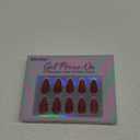 BTArtbox Press On Nails Almond - Deep Red Sparkly Stick on Nails, Glossy Fake Nail Tips Medium in 15 Size, Mystic Ruby