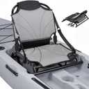 VEVOR Kayak Seat, 1 Pack 1.3" Raised Height, Universal Foldable Canoe Seat with Adjustable Back Support, Adjustable Straps, and Aluminum Alloy Frame for Sit-on-Top/Fishing/Inflatable Kayaks & Canoes