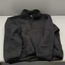 Fleece Sweatshirts for Women Cropped Long Sleeve Half Zip Pullover Sherpa Jacket Warm Fuzzy Coats with Pockets (Medium, Black)