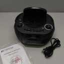 Retekess TR621 CD Player Boombox, Cassette Tape Player AM FM Radio, Stereo Sound, USB and TF Card Playback with Remote Control, Tape Recording, for Home(Black)