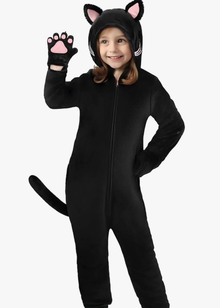 GIFTINBOX Cat Costume For Girls, Animal Costume, Black Cat Dalmatian Costume for Kids, Halloween Costumes for Kids , Size Xs