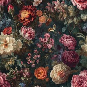 Vintage Dark Black Purple Red Flowers Leaf Botanical Floral Peel and Stick Wallpaper Easy Peel Off Contact Paper Stick on Adhesive Wall Paper for Bathroom Waterproof Renter Friendly
 17.5 x 118 in