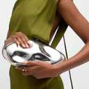 Acrylic Clutch Purse for Women Evening Bag, Irregular Shell Acrylic Purse Box Clutch with Chain for Party Wedding Prom