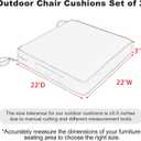 Favoyard Patio Chair Cushions 22 x 22 x 3 Inch Waterproof Outdoor Seat Cushions for Patio Furniture 3-Year Color Fastness Garden Sofa Couch Chair Pads with Handle & Adjustable Straps Set of 2, Grey