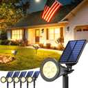 6 Pack Solar Lights Outdoor Waterproof IP65,Warm White,Super Bright LED,2 Lighting Modes,Solar Powered Yard Garden Solar Spot Lights for Flag Landscape Auto On/Off
