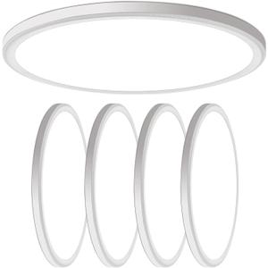 4 Pack 4700lm Super Slim 16 inch LED Ceiling Light, 5000K for Bedroom, Living Room, Dining Room (White, Four Pack)