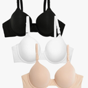 Fruit of the Loom Women's Smooth Cotton T-Shirt Bra Pack - Ultra-Soft, Flexible, and Invisible Under Tees 34C