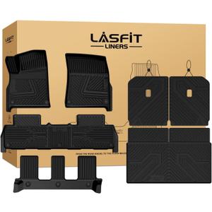 LASFIT Floor Mats for Rivian R1S 2022-2024, with Cargo & Backrest Mats