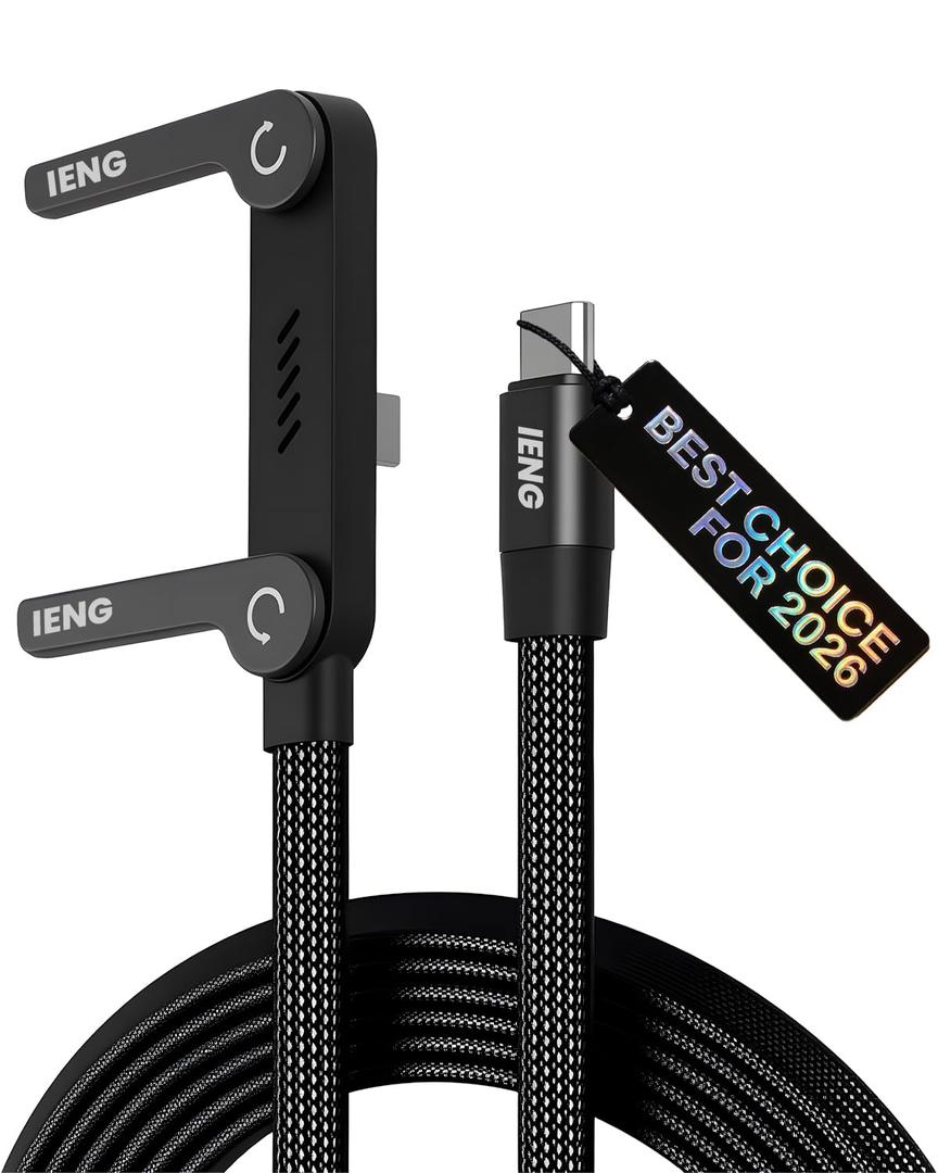240w USB-C Charge Cable Flat Phone Charger Sideways Invisible Stand Data USB C Charging for Android Phones Type C Ultra-Fast Holder Side Super Foldable Watt 2-in-1 Usbc Horizontal