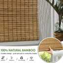 LazBlinds Cordless Bamboo Roman Shades, Privacy Blinds for Interior Windows, Room Darkening Roll Up Bamboo Blinds for Home & Patio, 35" W x 48" H, Highfield Teak