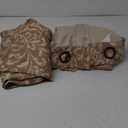 jinchan 80% Blackout Curtains for Living Room, Farmhouse Taupe Drapes with Scroll Floral Patterned for Bedroom, Grommet Top Thermal Insulated Curtains, Vintage Country Drapes 84 inch Length 2 Panels