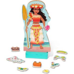 Melissa & Doug Disney Princess Moana Magnetic Dress-Up Wooden Doll Pretend Play Set (30+ pcs)