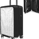 Yotako Upgraded Zippered Transparent PVC Suitcase Cover, No Disassembly Required, Clear Luggage Protector for Suitcase Luggage Protector Suitcase Cover, (28''(17.32''H x 14.96''L x 7.87''W))