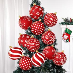 12pcs 2D Cardboard Large Red and White Christmas Ornaments Tree Picks Decorations Candy Swirl Lollipop Peppermint Xmas Tree Topper Ornaments for Home Office Winter Holiday Xmas Party Supplies