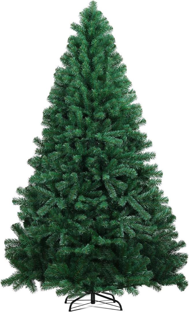SINT 6-Foot Pre-Lit Artificial Christmas Tree | Warm White LED Lights | Full & Realistic Pine Design | Easy Assembly | Sturdy Metal Stand | Perfect Holiday Decoration for Home & Family Gatherings