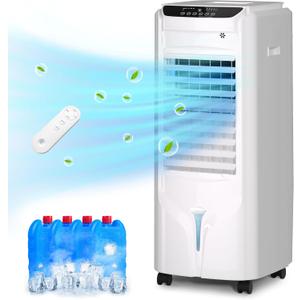 Uthfy 32 Inch Swamp Cooler Air Conditioner, 3 IN 1 Evaporative Air Cooler with 4.2 Gal Water Tank, 4 Mode, 3 Speed, Remote Control, 120° Oscillation, 12 H Timer, Portable AC for Indoor Room, Bedroom