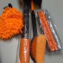 LAANPOLE 12FT Car Wash Brush with Long Handle, Car Cleaning Kit with Soft Bristle Wash Brush, Microfiber Cleaning Mop, Window Squeegee, Mitt, Wheel Brush for RV, Truck, Boat, House Siding
