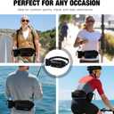 Fanny Pack Compatible with Ray Ban Meta Accessories, Waist Pack for Ray-Ban Meta Wayfarer/Skyler/Headliner Charge Case, Leather Waist Bag for Men & Women, Fits Glasses Case & Phone, Up to 41"