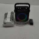 Karaoke Machine, Portable Bluetooth Speaker with 2 Wireless Microphones for Adults & Kids with Lights, Karaoke Microphone with PA System Supports USB/TF/REC/FM/AUX for Home Party Home System Packages (Black)