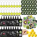 146 Pcs Tennis Gifts for Teen Girls Bulk Tennis Party Favors 24 Goodie Bags 24 Keychains 50 Stickers 24 Hair Ties 24 Sports Stress Ball for 24 Players Team Stuff