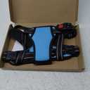 PHOEPET Reflective Dog Harness Large Breed Adjustable No Pull Vest with Handle 2 Metal Rings 3 Buckles [Easy to Put on & Take Off](L, Blue)