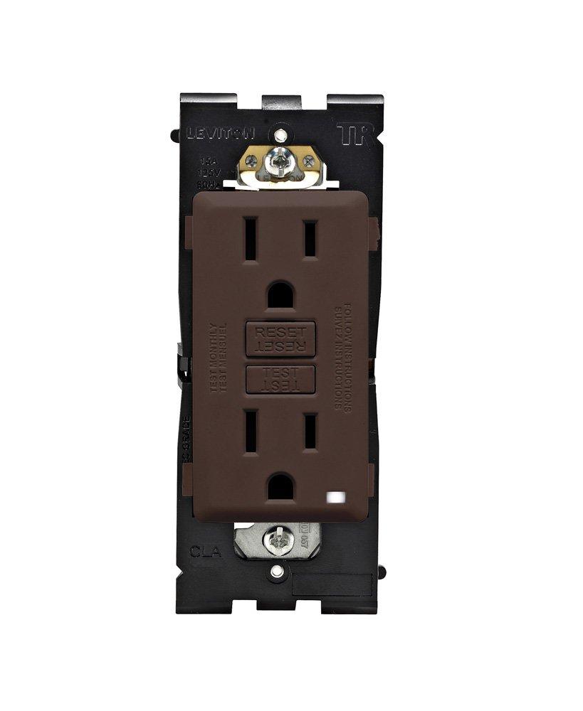 Leviton 15 Amp Renu Self-Test Tamper-Resistant GFCI Outlet, RGF15-WB, Walnut Bark