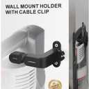 LANMU Upgraded Wall Mount Holder with Cable Clip Compatible with Shark IX141 IZ362H Pet Cordless Stick Vacuum, Ultracyclone CH951, Compatible with Bissell 2390A Pet Hair Eraser Handheld Vacuum (Black With Clip)