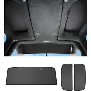 Zanch Upgraded Tesla Model X Sunshade Roof [No Gaps, Never Sag] 3PCS Heat Insulation Custom Fit Front Roof Glass Sun Shade for Model X 2020-2025, Black