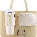 4PCS Organizer Holder for Bogg Bag, Accessories for Bogg Bags, Phone & Cup Holder compatible with Bogg Bag Original (Cream)