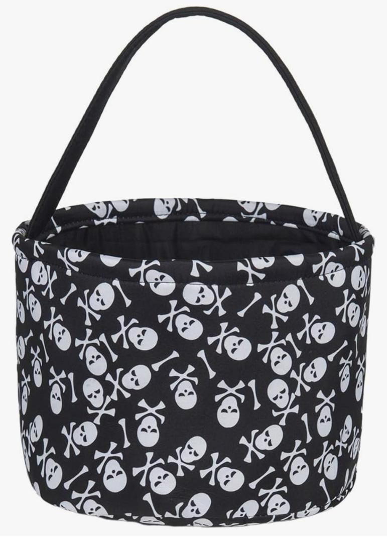 Halloween Trick or Treat Bucket - Candy Basket Tote Bag for Kids（Magic Hat - Pumpkin Grimace - Human Skeletont）