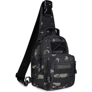 G4Free Outdoor Tactical Bag Backpack, Military Sport Bag Pack Sling Shoulder Backpack Tactical Bag for Every Day Carry (Black)