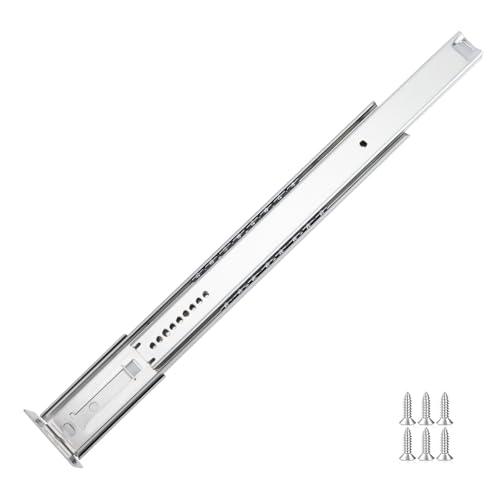 LONTAN 2 Pcs Center Mount Drawer Slides Bottom Mount for Cabinet and Dresser 14 Inch Heavy Duty Drawer Rails 9.74" Extension Glide Track