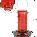 FORUP 32 Ounces Glass Hummingbird Feeders for Outdoors, Hanging Wild Bird Feeder for Outdoor Garden Tree Yard Outside Decoration, Red