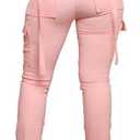 DINGANG Women's Drawstring Cargo Sweatpants with Pockets, Stretchy Casual Joggers Lounge Leggings, XXL