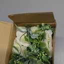 Artificial Silk Roses in Ceramic Vase 6.3" Realistic Faux Flower Arrangement for Home Decor, Wedding, Dining Table, Bathroom, Kitchen, Bedroom & Office (White)