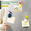 Mini Ceramic Vase Magnets for Fridge, Cute Tiny Plant Vase Fridge Magnets for Kitchen Refrigerator Office Locker Decoration with Fake Flowers (5 Pack)