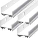 4 Sets Door Sweep Plastic PVC 1 3/4" x 36" Slide on Bottom Exterior Door Seal Strip for Weather Stripping Draft Stopper (White)