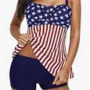 Zando Womens Tankini Swimsuits for Women 2025 Tummy Control Swimsuit Bathing Suit Top with Boyshorts Flowy Women' Swimwear 22W American Flag