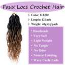 Faux Locs Crochet Hair 12 Inch 6 Packs Goddess Locs Crochet Hair for Women Soft Locs Pre Looped Crochet Braids with Wavy Curly Ends Queen Locs Synthetic Braids Extensions (OT30#)
