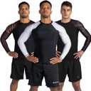 Sanabul Essential Long Sleeve Compression Training Rash Guard for MMA BJJ Wrestling Grappling and No Gi Jiu Jitsu Rashguard - White, Small