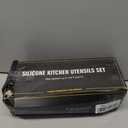 Umite Chef Kitchen Cooking Utensils Set, 33 pcs Non-Stick Silicone Cooking Kitchen Utensils Spatula Set with Holder, Wooden Handle Silicone Kitchen Gadgets Utensil Set (Khaki)