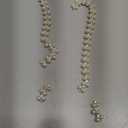 1 Yard Rhinestone Chain Trim Applique Embellishment, Crystal Chain Banding Diamond Inlaid White Pearl Beaded for DIY Jewelry Crafts Decorations, Wedding Party, Garland Strings (Pearl-1)