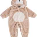 BABESIDE Reborn Baby Doll Clothes Set for 17"-22" Dolls Accessories, Cute Bear Baby Doll Clothes Onesie with Hat for Realistic Baby Dolls Girls & Boys, Khaki